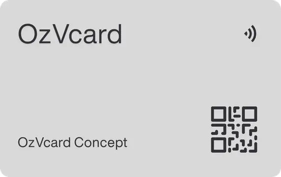 OZ VCard Beyaz NFC Kart ön yüz