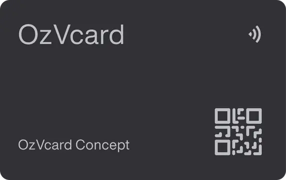 OZ VCard Siyah NFC Kart ön yüz