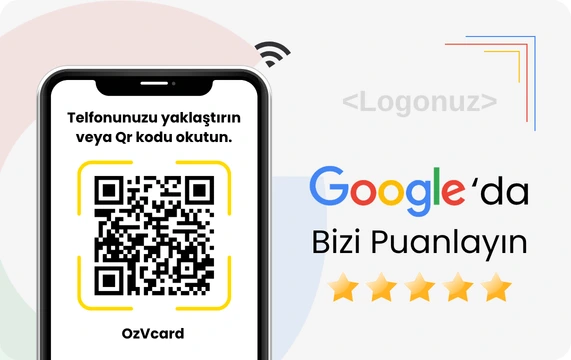 Google Yorum NFC Kartı arka yüz